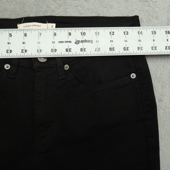 Levi's Jeans Women's Size 4M Black Mid-Rise Classic Straight Denim 29" Inseam - Picture 3 of 16